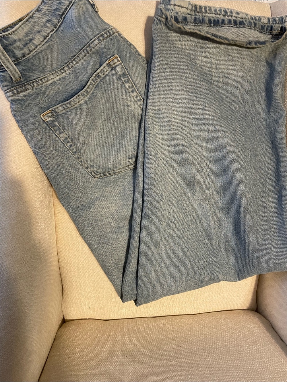 Denim wide leg baggy jeans